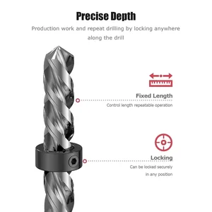 Drill depth dollar pilling set, adjustable positioning limit ring, Allen key, tighten the stopper set, screws, wooden work tool 8 Main sales drill deko - №6