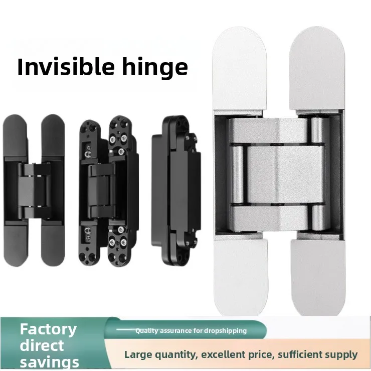 Three-Dimensional Adjustable Concealed Door Hinges In Zinc Alloy Spray Finish Hidden Cross Hinge Interior Cabinet Wood Doors