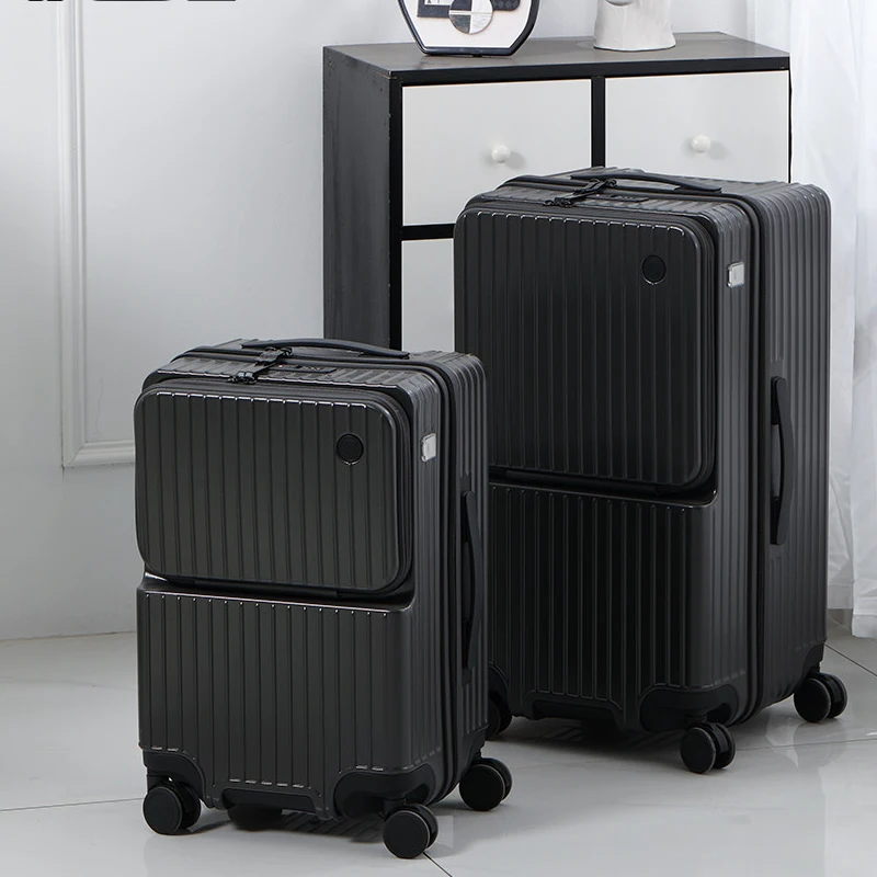 

Medium-Large 28/30 inch Unisex Luggage Front Opening Travel Suitcase on Wheels with TSA Lock Large Capacity Trolley Case Zipper