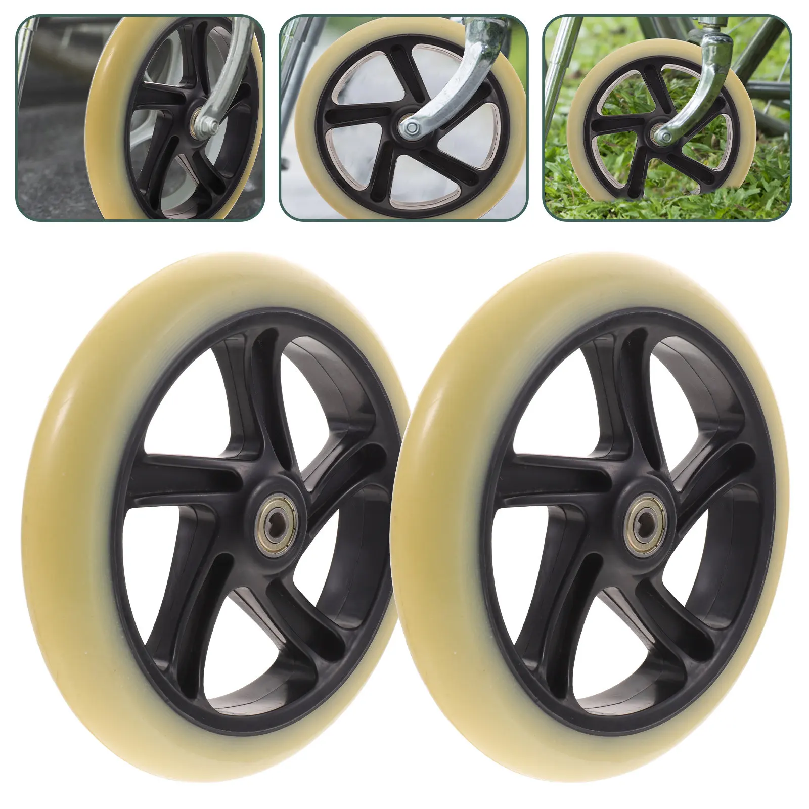 

2Pcs Scooter Replacement Wheels Premium PU Wheels with Bearings Wear Resistant Flexible Smooth Rolling for Trick Scooter