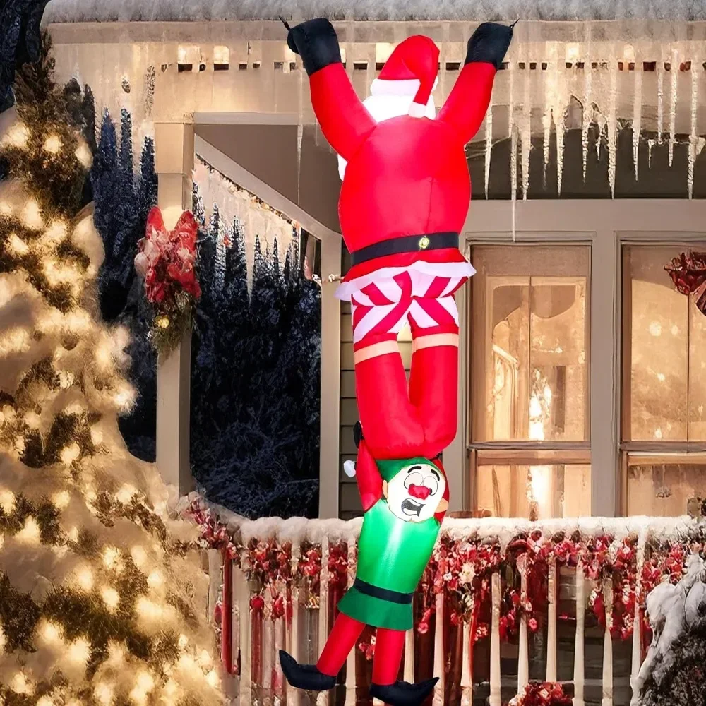 

Christmas Decoration Outdoor Decors 8FT Hanging Christmas Inflatables Decoration Home and Garden Inflatable Santa Claus Outdoors
