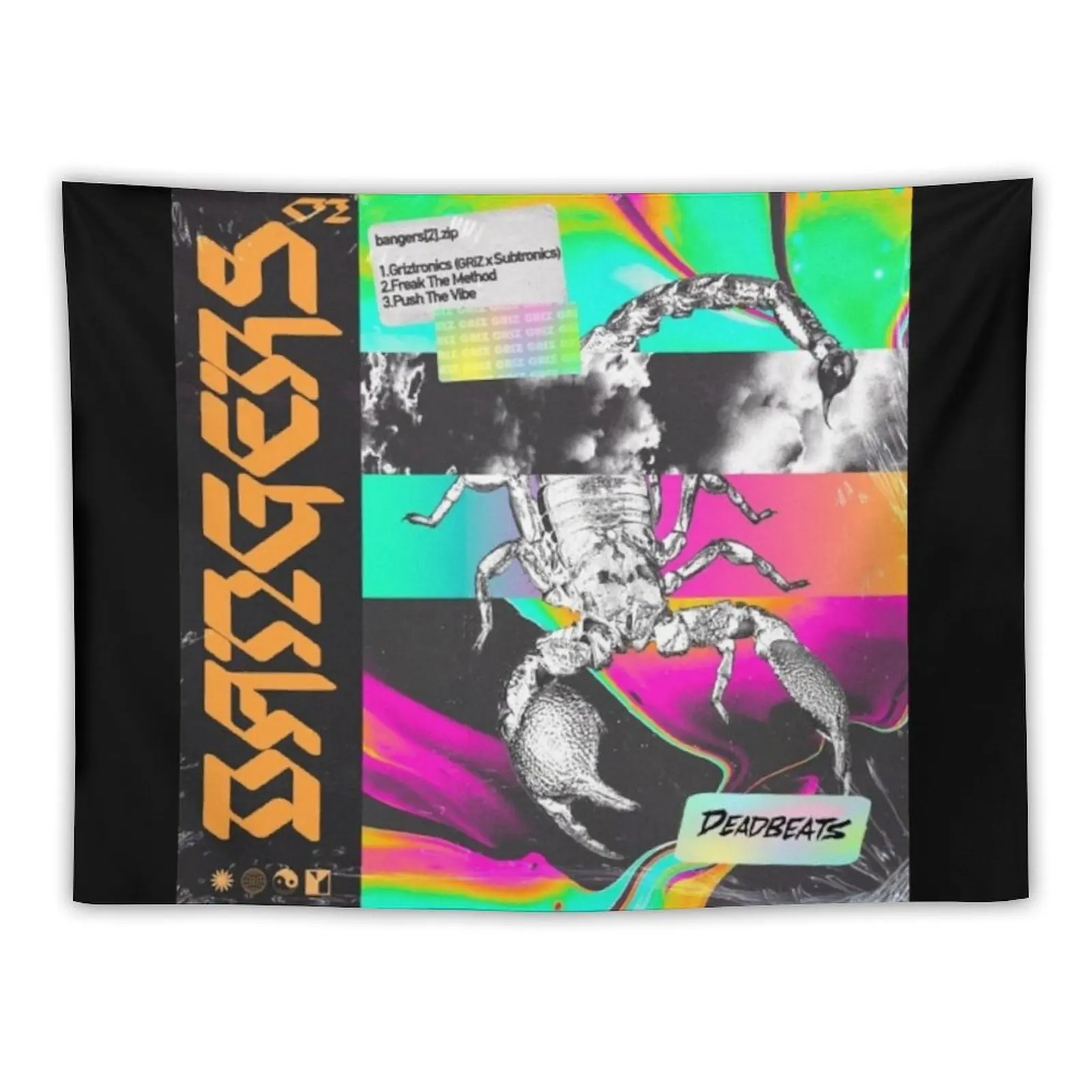 griz subtronics griztronics Design Tapestry Wallpaper Bedroom Wall Decor Hanging Cute Room Decor Aesthetic Room Decor Tapestry