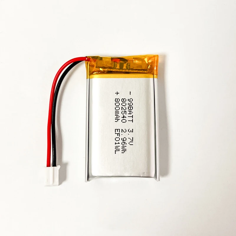 802540 Battery 3.7V 800mAh Lipo Rechargeable Polymer Lithium Batteries for Flashlight Remote Controller Handheld Fans Massager