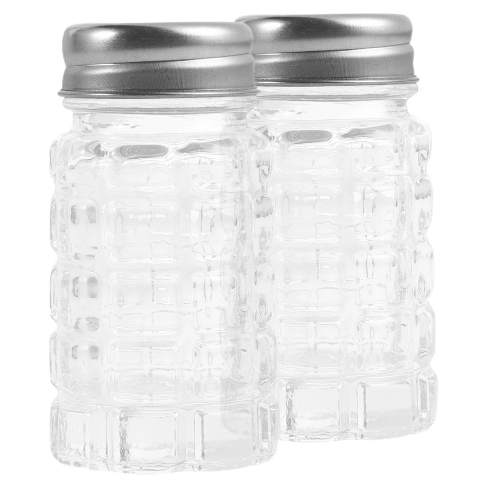 

2 Pcs Condiment Bottles Kitchen Glass Container Sprinkler Spice Jars Household Condiments