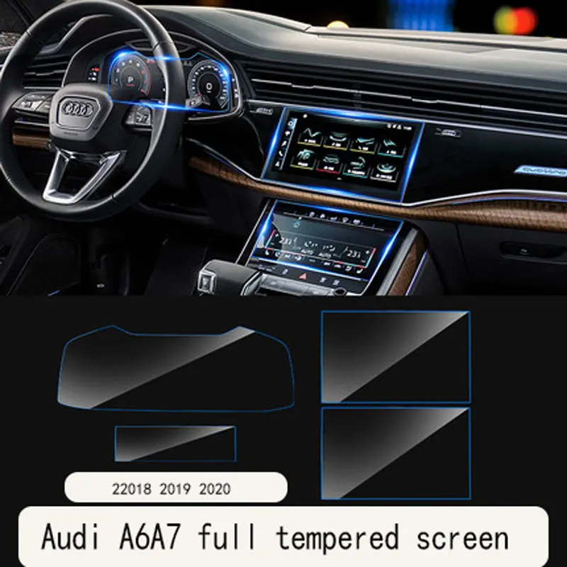 Accessories For Audi A6 C8 A7 2018 2019 2020 Car GPS Navigation Tempered Glass Screen Protector Steel Protective Film