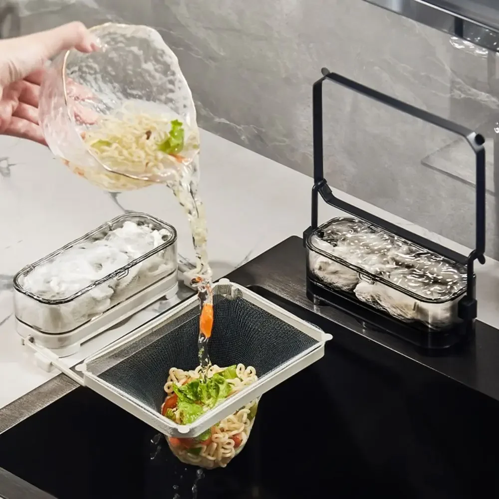 Saugnapf Küche Waschbecken Filter Rack Gefaltet Design Lagerung Box Müll Ablauf Korb Halter Platzsparend Starke Tragfähigkeit
