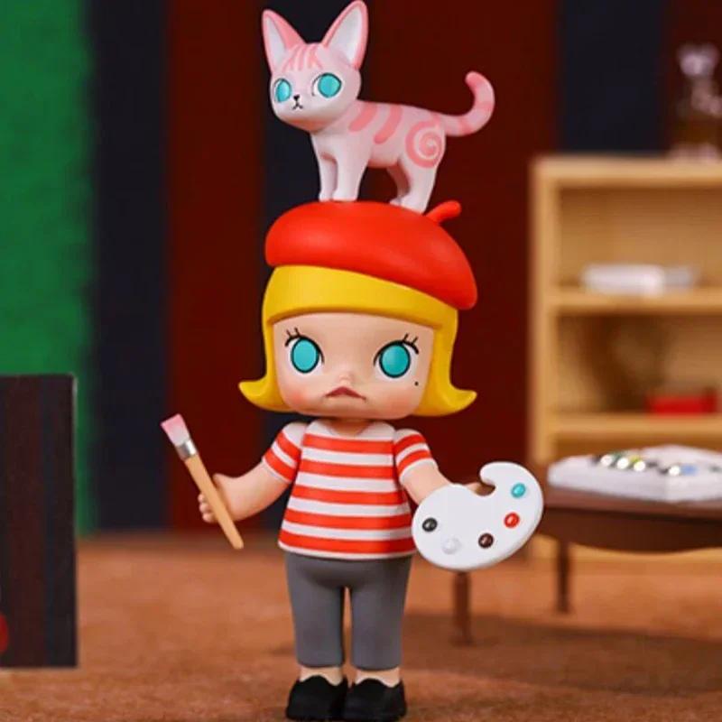البوب مارت مولي مزاد سلسلة صندوق أعمى صندوق الغموض Kawaii الحلي التماثيل ديكور المنزل نموذج لسطح المكتب دمى الفتيات هدية نموذج