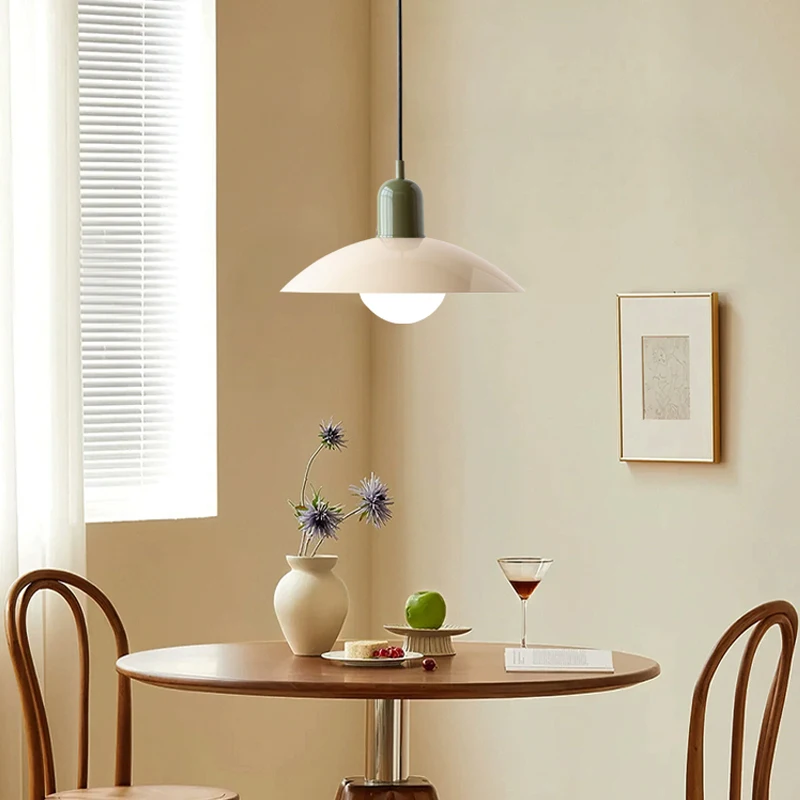 Mid-style Nordic Color Macron Cining Room Bedroom Lighting Chandelier Simple Modern Bauhaus Dining Table Chandelier Study Lamp view 5