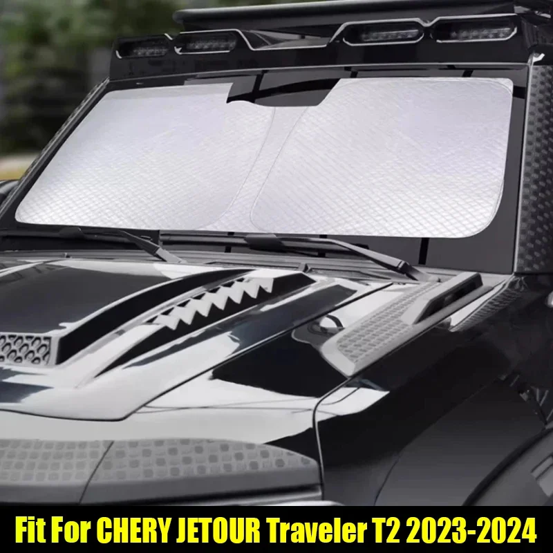 New! Car Aluminum Foil Thickened Heat Insulation Sunscreen Baffle Suitable for CHERY JETOUR Traveler T2 2023 2024 Auto Interior