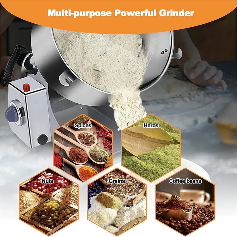 3000g Multifunctional Grinder Spice Herb Coffee Cocoa Dry Food Powder Grinding Machine