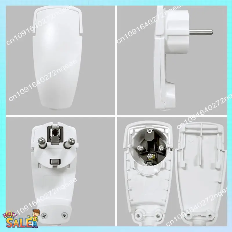 

N08R 4 шт. угловая вилка Schuko, плоская вилка 250 В, вилка питания со складной ручкой, защитная контактная вилка с отверткой, вилка европейского стандарта