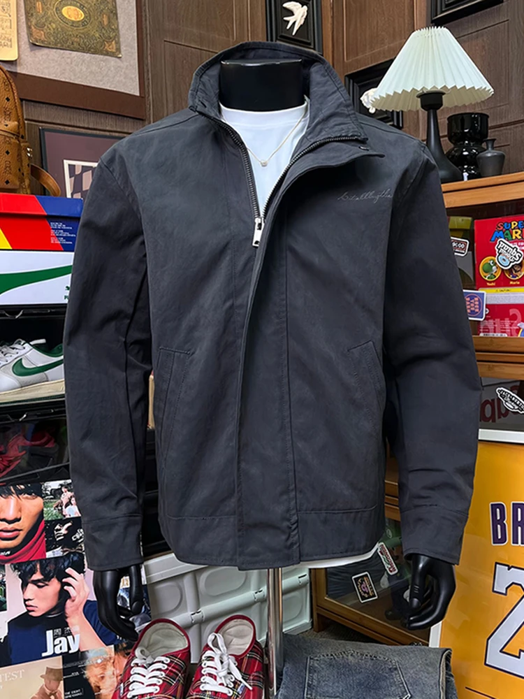 

Мужская высококачественная ветровка American Sle Hunting Jaet для работы, износостойкая, с воротником-стойкой, свободного кроя, с длинными рукавами