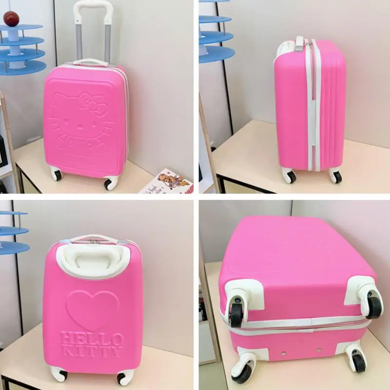 어린이 수하물 상자 만화 헬로 키티 수하물 상자 18 인치 유니버설 휠 여행 부담을 줄이십시오 암호 상자 선물