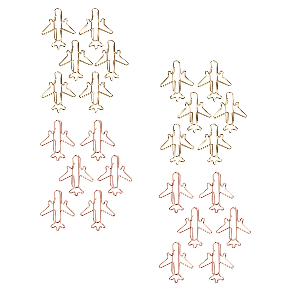 

24Pcs Fun Paper Clips Adorable Airplane Design Bookmark Clamps for Notebooks Notepads Memo Files Kids School Office Use