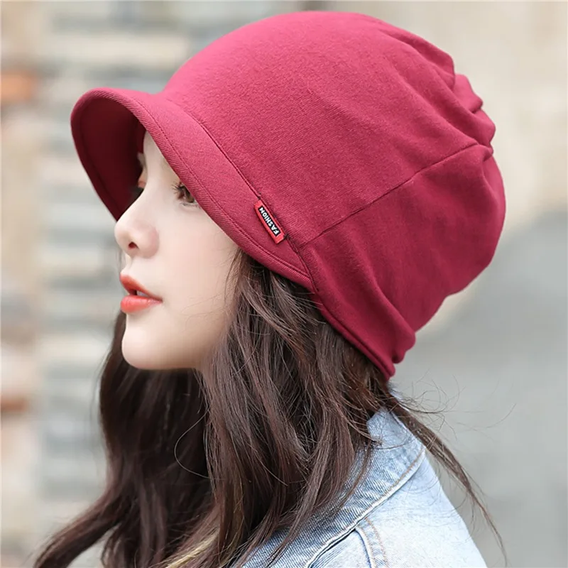 Knitted Head Cap Ladies Fashion Windproof Warm Thicken Hats Simple Solid Color Hat For WomenNew Autumn Winter Hat