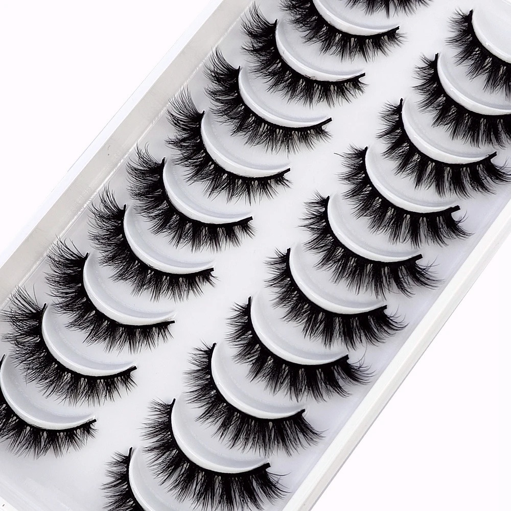 NEW 10 Pairs Natural Long False Eyelashes Fake Lashes Makeup 3d Mink Lashes Extension Short Eyelash Mink Eyelashes for Beauty