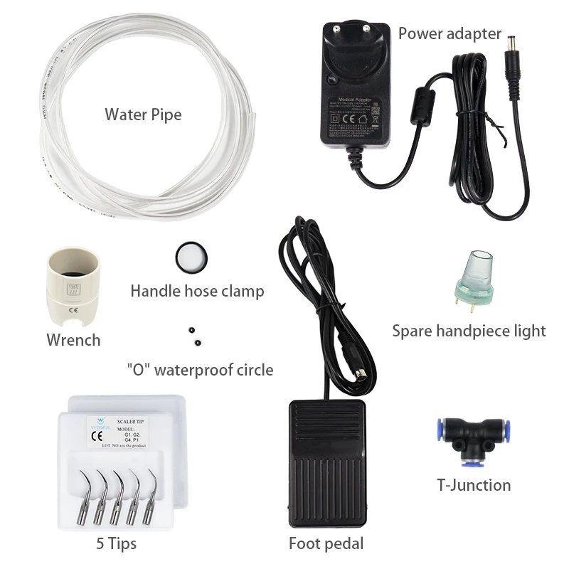 Escalador Dental ultrasónico VVDental VET-2-LED, segunda generación de nuevos equipos de limpieza de escalador Dental con pieza de mano de 5 puntas