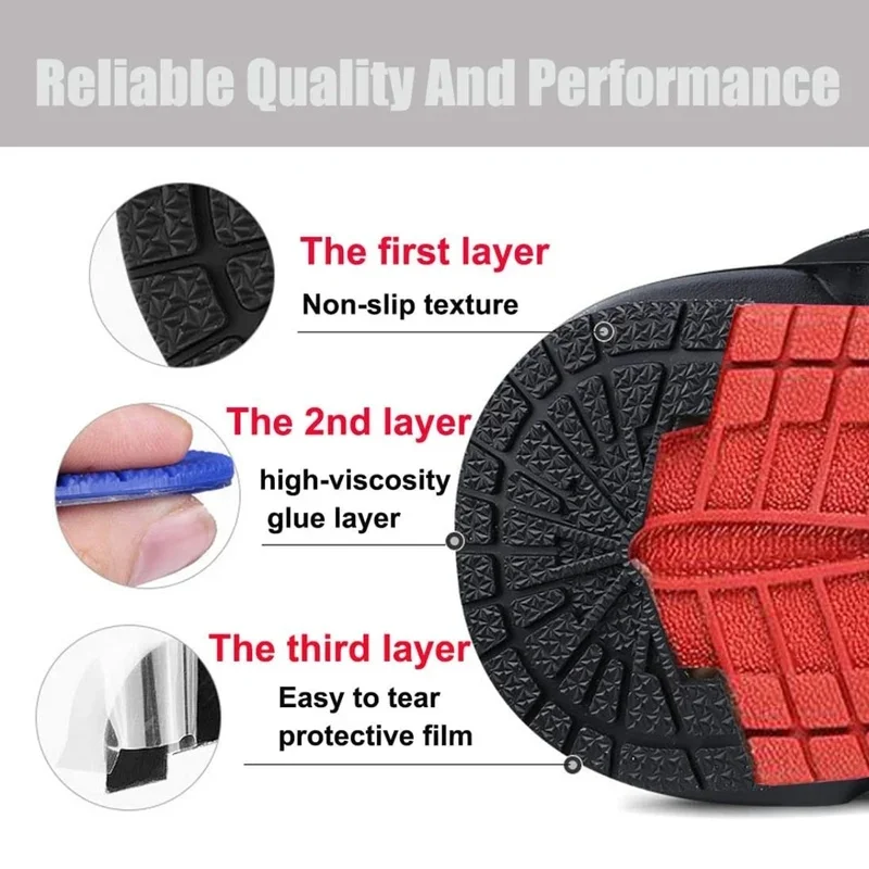 Shoe Sole Protector Suitable for Sneakers Outsole Anti-slip Wear-resistant Heel Shoes Repair Rubber Sole Self-adhesive Sticker
