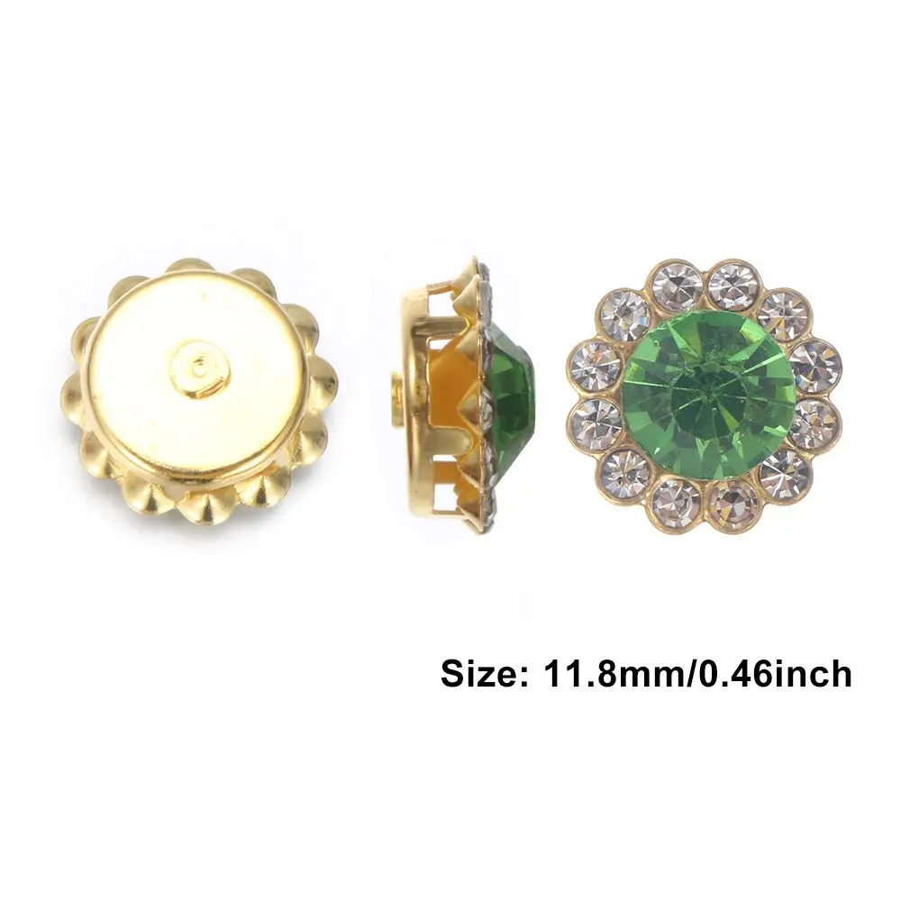 10PCS Apparel Sewing Sparkling Hat Accessories Clothes Decoration Buttons Rhinestone Crystal Glass Stone