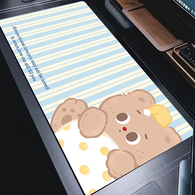 

Cute Mouse Pad Computer Anime Keyboard Pad Natural Rubber Anti-Slip Desk Mat Cartoon Baby Bear Perfect Gift for Girlfriend Women