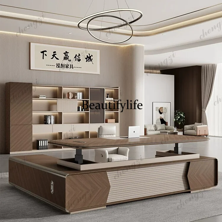 Premium sense light luxury boss table stylish simple modern manager leadership president office table