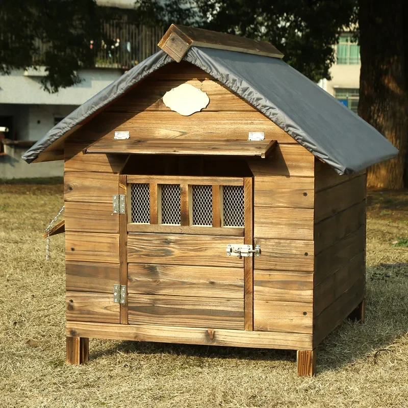 Simple Design Kennel Cage Solid Wood Warm Pleasantly Cool Ample Space Kennel Dog House Ventilate Los Perros