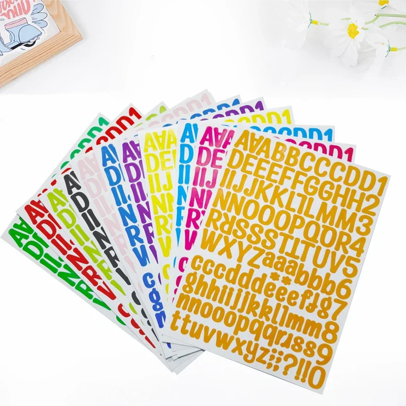 

Color Letters Learn Stickers Cognitive Stickers Self-adhesive Letters Waterproof Stickers Hand Ledger Decorative Marker Stickers
