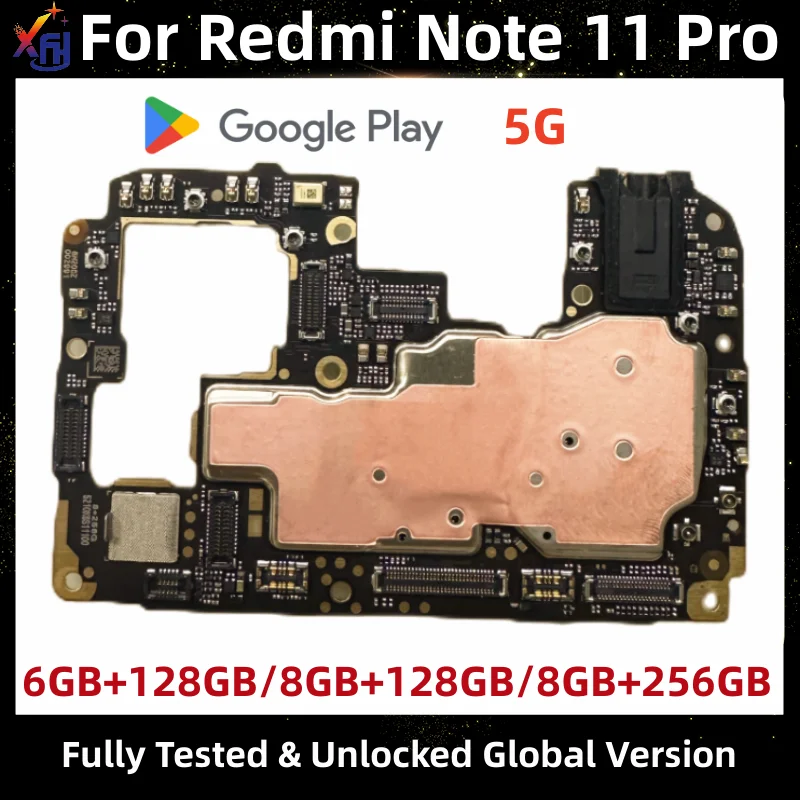 Motherboard for Xiaomi Redmi Note 11 Pro 5G, Original Unlocked Mainboard, Global MIUI 13 Firmware