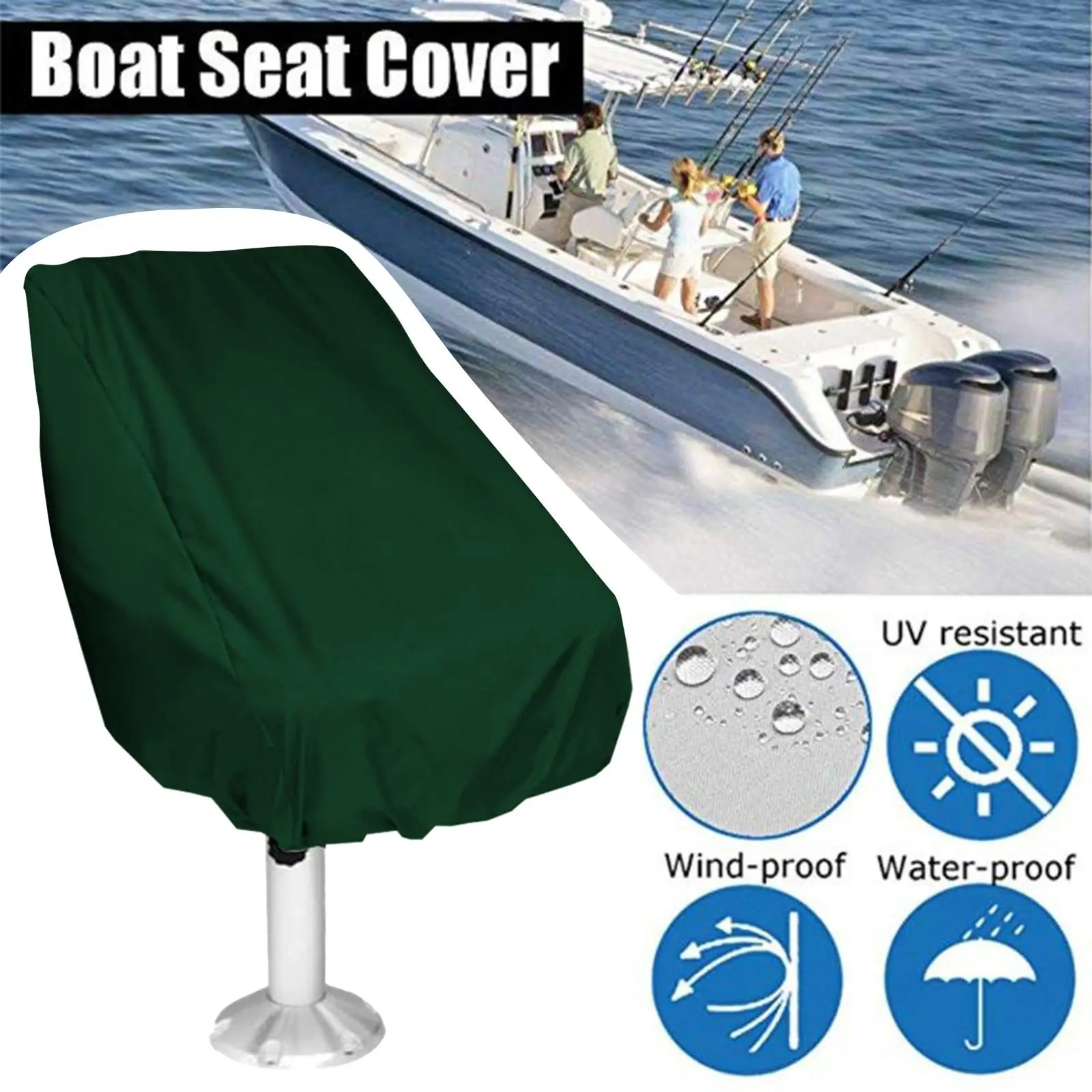 Marine Canvas Boat Seat Covers, Weather Resistant Fabric Protects ’s from The Elements , Green