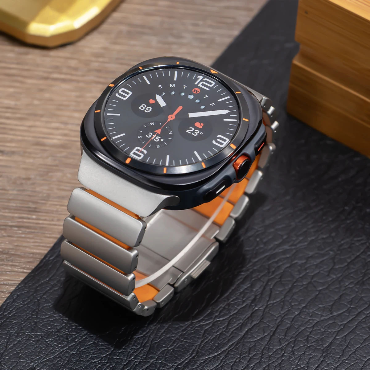Silicone Metal Strap for Samsung Galaxy Watch Ultra 2(2026)/2025 47mm Luxury Titanium Magnetic Wristband Bracelet Accessories