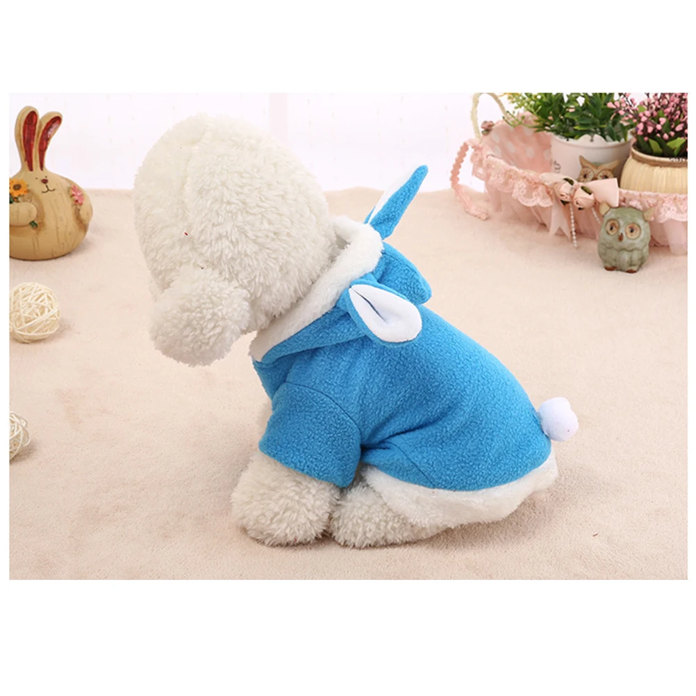 

Dog Rabbit Costume Pet Dress Autumn Winter Puppy Hoodies Coat Blue Size Cotton Comfortable Dog Clothes for Special