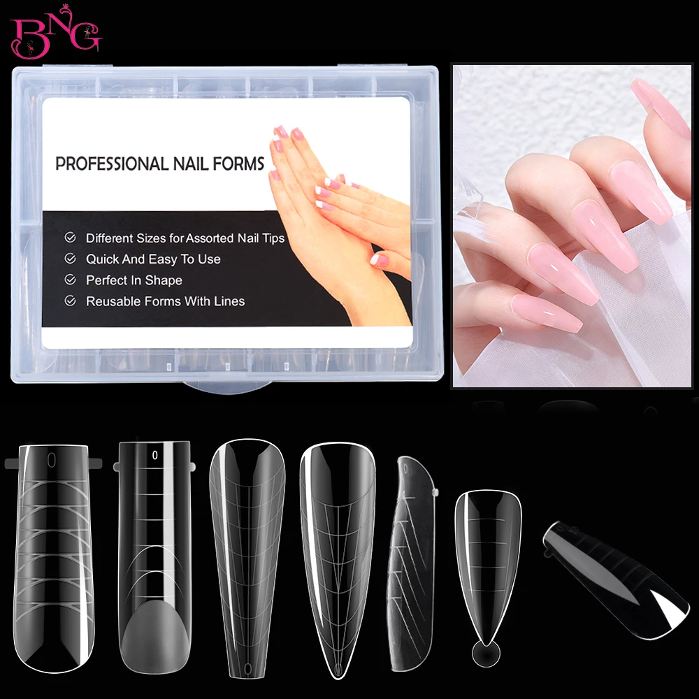 

Stiletto Top Forms for Nails Full Cover Dual Forms Nails Square Quick Building Mold Matte Nail System Mold for Nail Extension