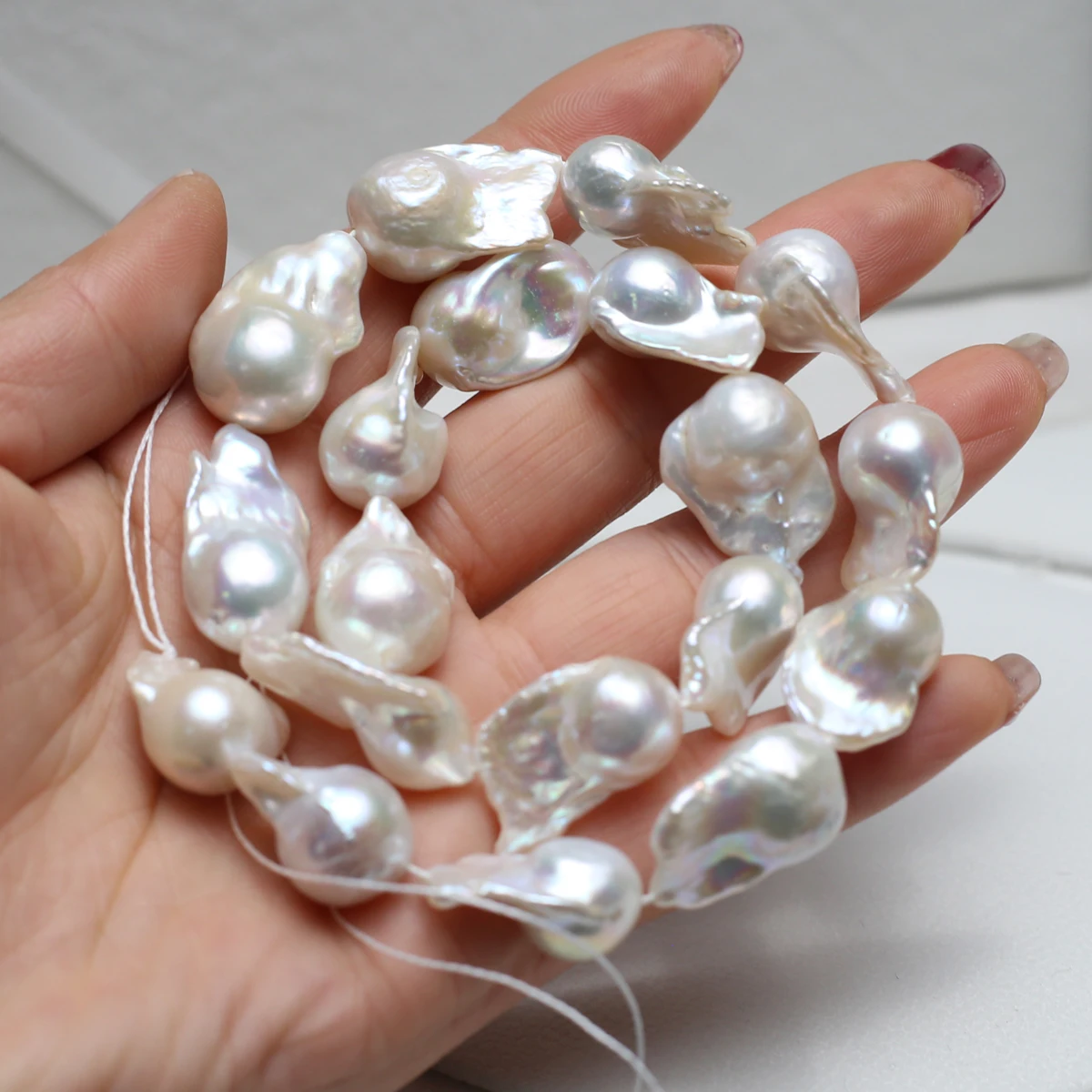 

Natural Freshwater Pearl Beads White Baroque Pearl Loose Beads for Jewelry Making DIY Necklace Earrings Bracelet 14x20-15x25mm