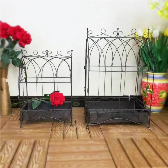 Foreign trade factory direct sales wrought iron flower stand set European style old retro climbing vine stand outdoor