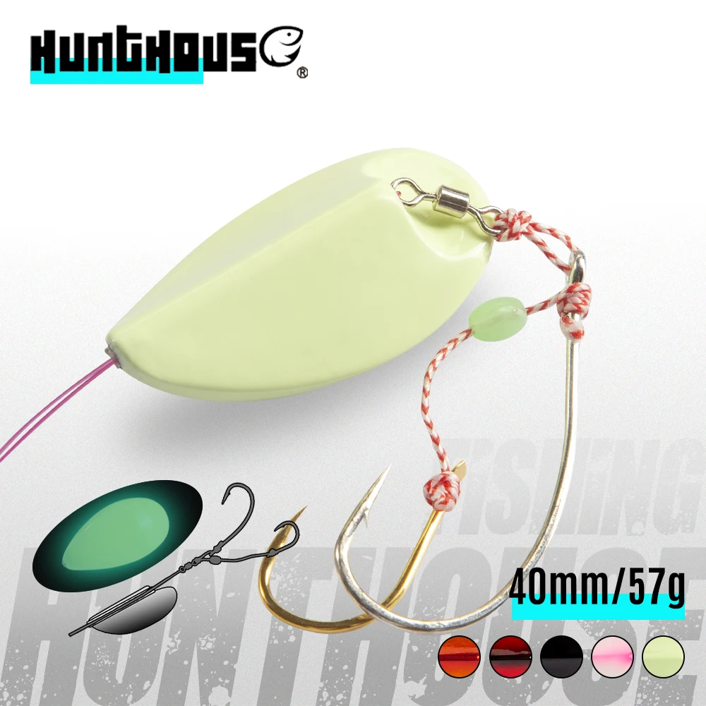 

Hunthouse Sinking Slow Jigging Fishing Lure Metal Jig Shore Casting Spoon Bait 40mm 57g Saltwater For SeaBass Pike Fish Tackle