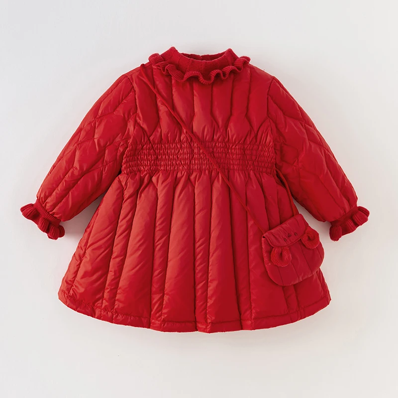 Dave Bella piumino lungo per bambini cappotto impermeabile inverno nuovo cappotto a vento spesso sciolto per ragazze DB4237798