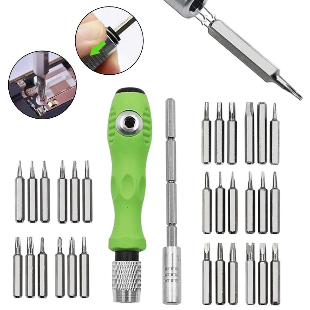 Screwdriver Screw Driver Set Repair Screwdriver Bits Torx Ratchet Magnetic Non-slip 32 In 1 32pcs Dismountable