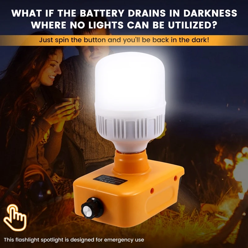 AT64 para DEWALT 18V 20V batería LED luz de trabajo linterna foco herramienta de emergencia al aire libre luz