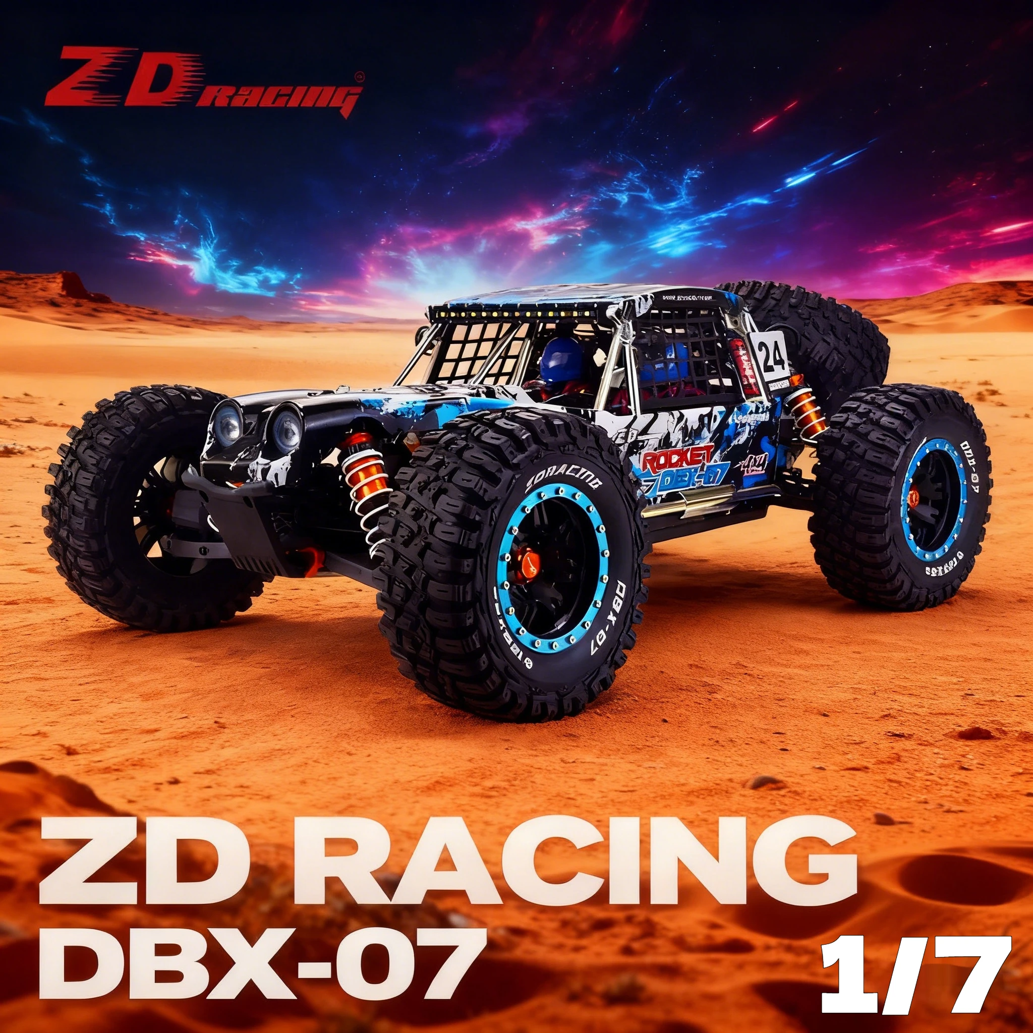 

ZD Racing DBX-07 Brushless RC Car 1/7 Scale 4WD Electric Off-Road Vehicle Desert Truck with Mechanical Brake Remote Control Toy