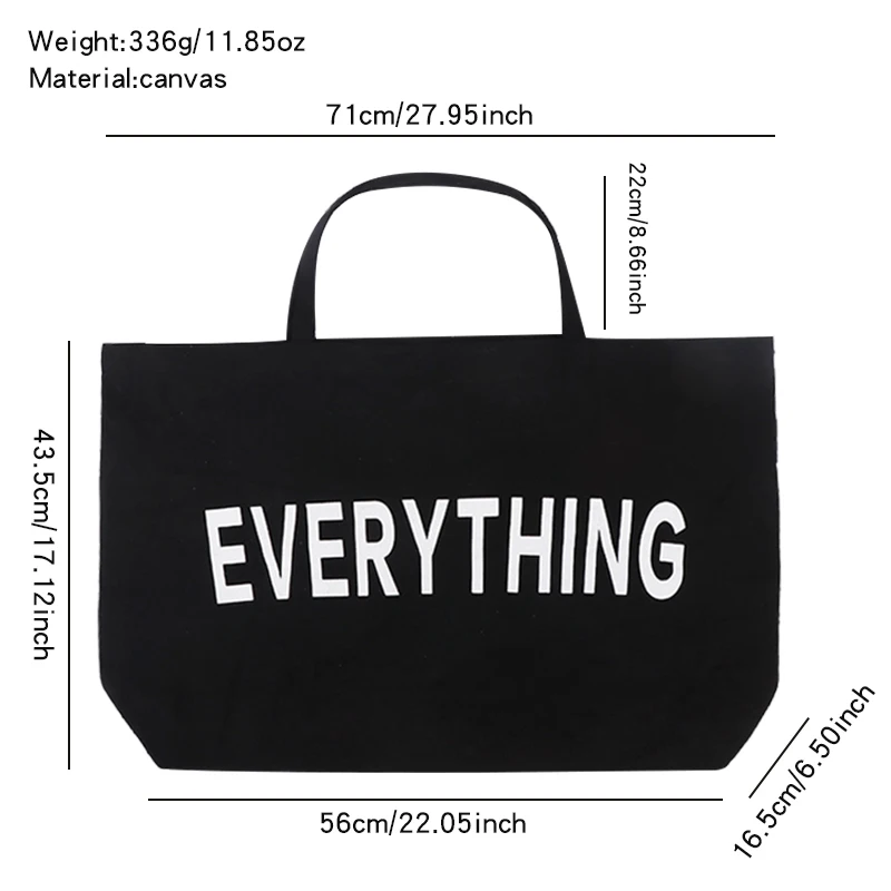 Eco-friendly Shopping Tote Weekend Travel Handbag Canvas Shopping Bag Women's Large Capacity Shopping Shoulder Bag Can Be Reused