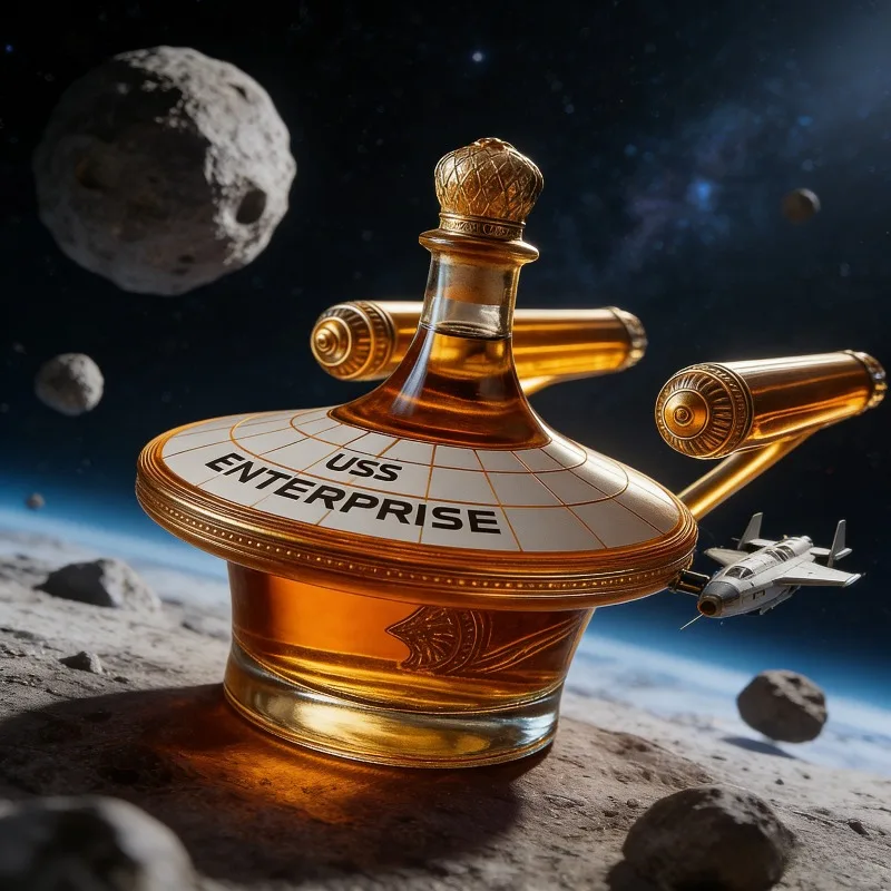 Einzigartiger Star Trek USS Enterprise Glas-Dekanter, Neuartige Raumschiff-Flasche für Likör, Whiskey & Wein Bar-Dekoration