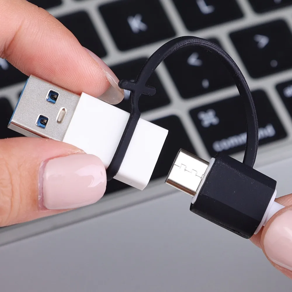 1-4pcs Universal Silicone Anti Lost Protection Lanyard Accessories Cable Converter Strap Tether for Lightning Type C Micro USB