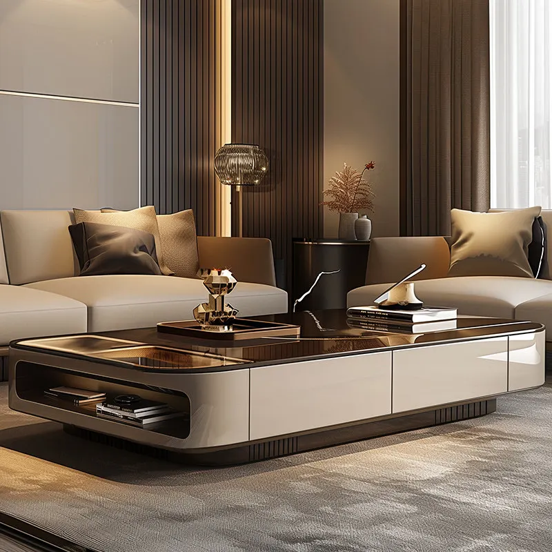 

Nordic Luxury Coffee Table Decoration Living Room Storage Designer Organizer Side Table Moving Couchtisch Lounge Suite Furniture