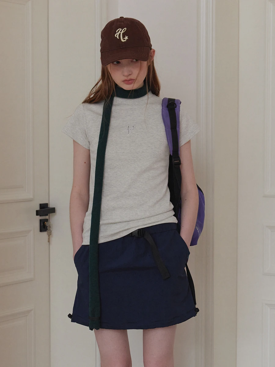 T-shirt d'été Spor Slim Fit ort Sve pour femme, fille douce et épicée, imprimé micro élastique, tendance américaine, marque carrée Ho...