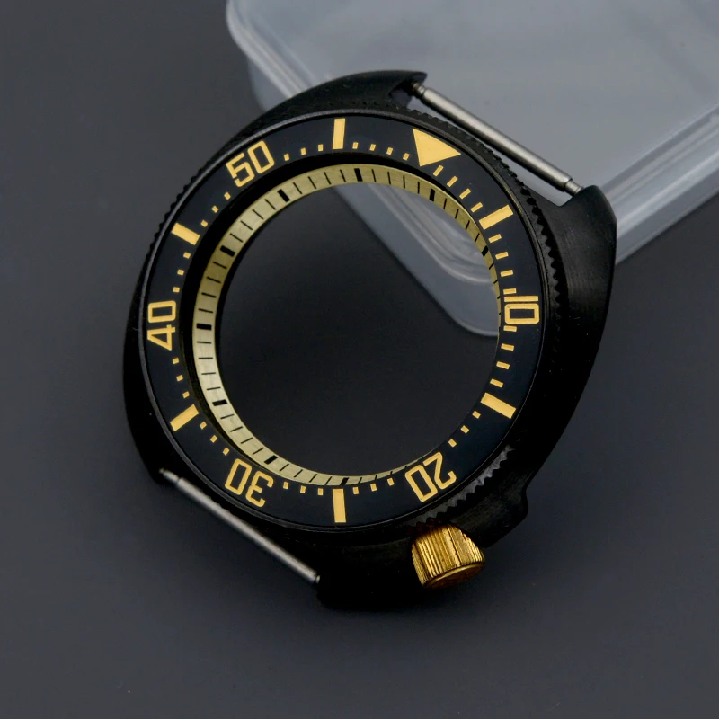 Black Turtle Abalone Replace Men Watch Case 6105 6309 Fit NH34 NH35 NH36 4R/6R Movement Stainless Steel 200M Waterproof
