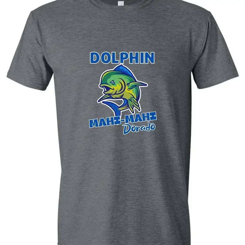 Camiseta de delfín y mahi mahi para él, ideal para los amantes de la pesca en alta mar y los papás que disfrutan de la pesca en aguas profundas.