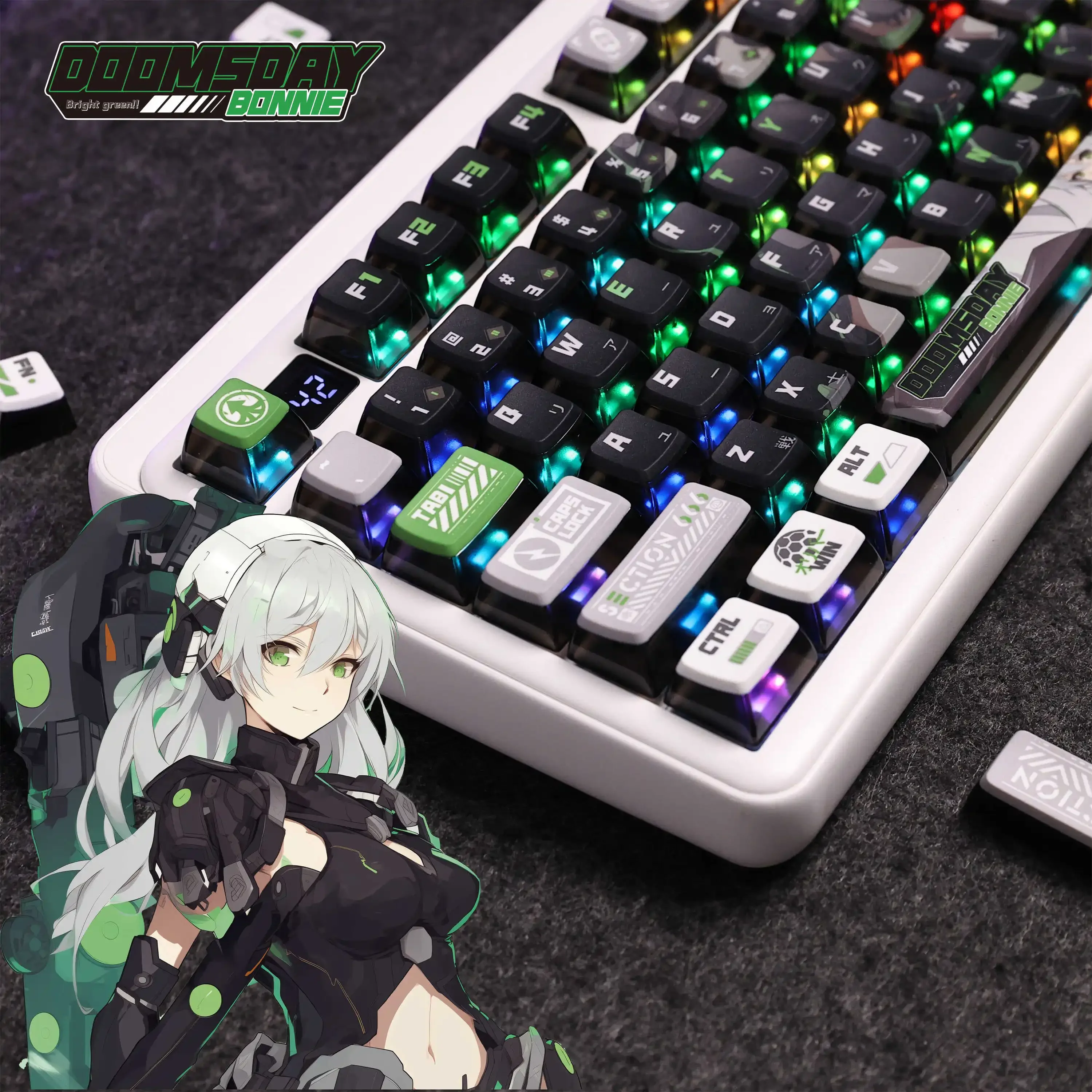 

117 Keys/Set Doomsday Bonnie Anime Keycap Cherry Profile Dye ASA PBT for Mx Switch Mechanical Keyboard Customized GH60 GK61 64