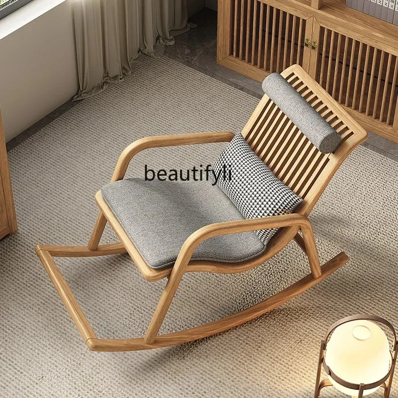 A506  Ash wood all solid wood living room sofa chair balcony nap leisure chair