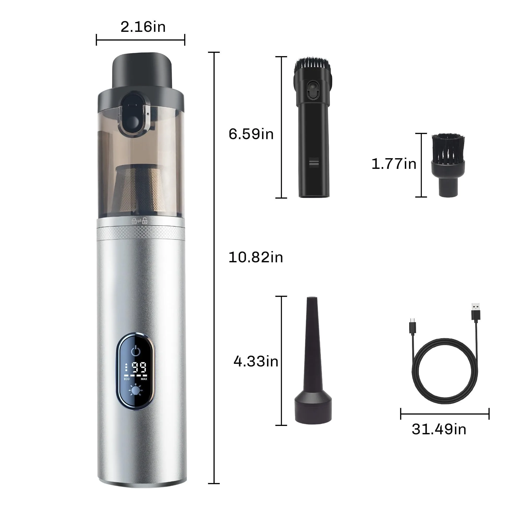 Cordless Handheld Vacuum Cleaner 30000Pa Mini Portable Wireless Cleaner for Home Office & Car Appliance Poweful Cleaning Machine - Image 6