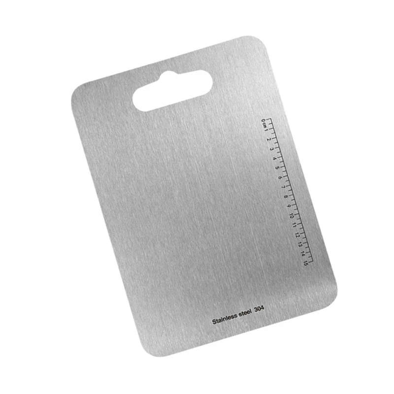 N0HB Double Side Stainless Steel Cutting Board for Enhancing Kitchen Productivity